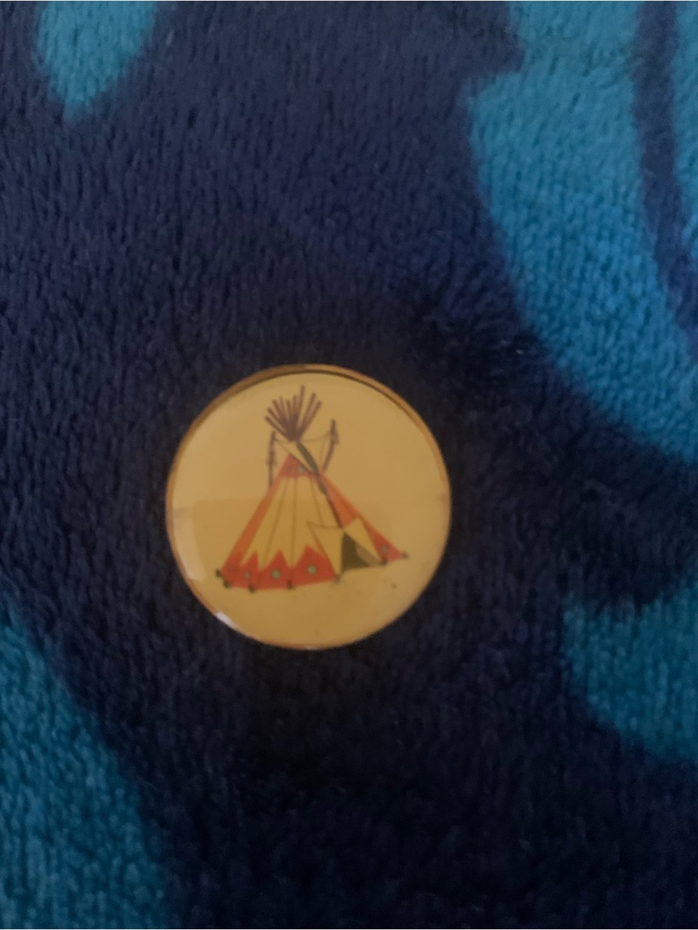 Yellow Teepee Home Art Button Accent